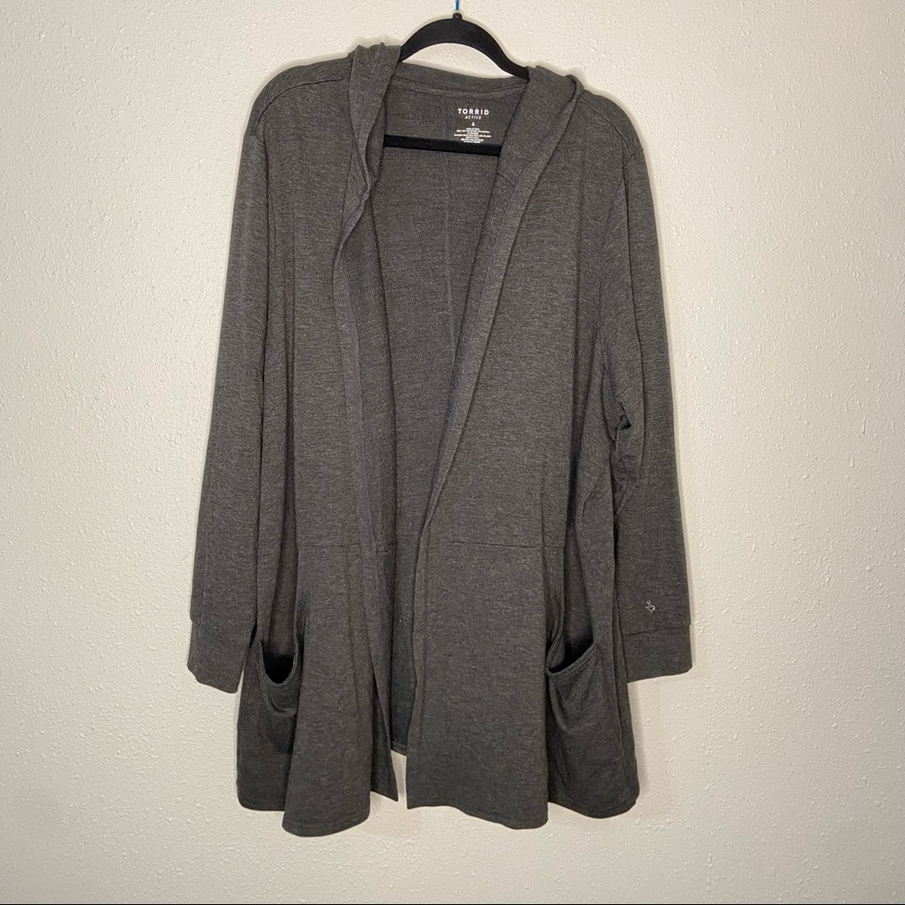 Torrid long line open front active hoodie